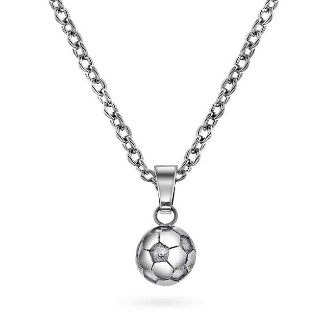 Hovedbilde Smykke i stål, fotball, inkl.kjede L:50 cm