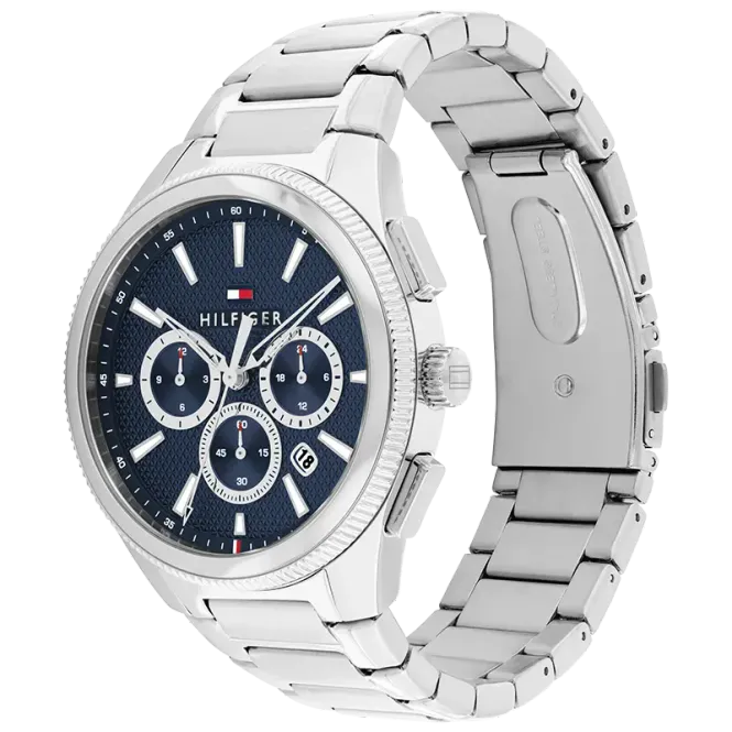 Hovedbilde Tommy Hilfiger  Ø43mm 5ATM Chrono stål/blå