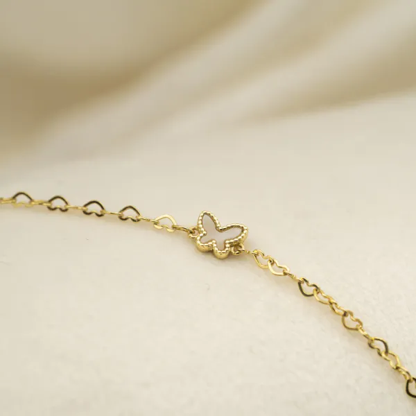 Hovedbilde Armbånd i forgylt sølv med perlemor, L:13+2 cm