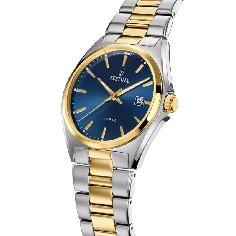 Festina Ø40mm 50m' Blå/Gulltonet stål 