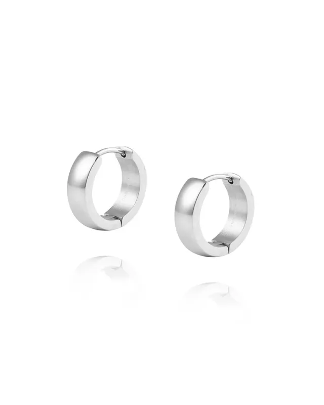 Mockberg Ørepynt  Chunky Silver Hoops Medium