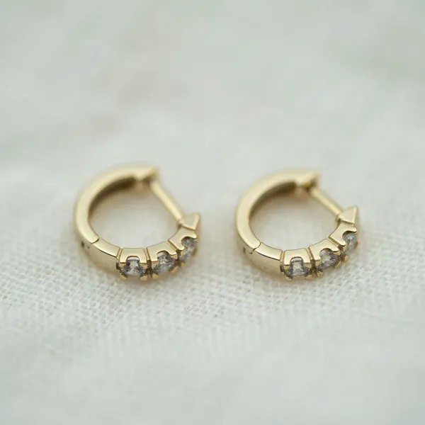 Hovedbilde Øreringer i forgylt sølv med zirkonia