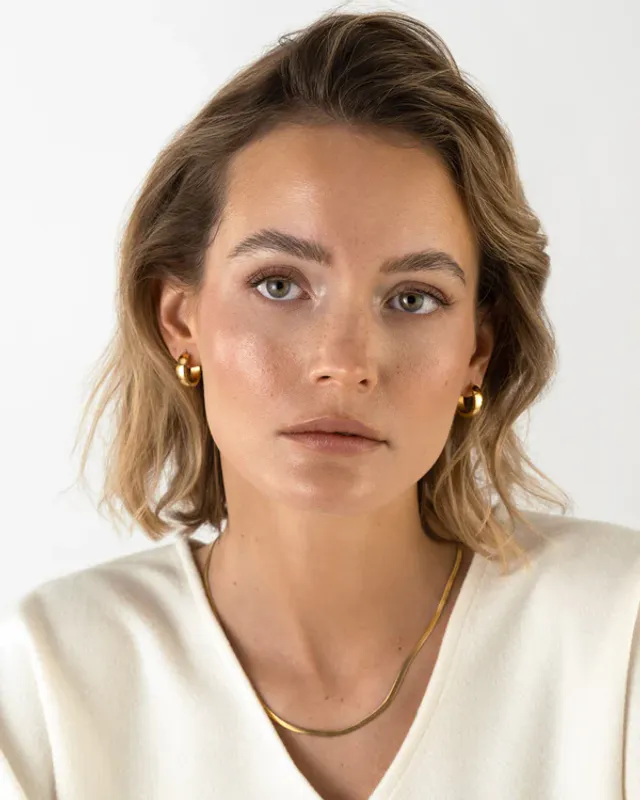 Mockberg Ørepynt - Chunky Gold Hoops (Large) MO582