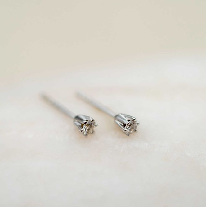 Hovedbilde Øredobber 585 gull med diamant 0,10CT WSI2 -56486