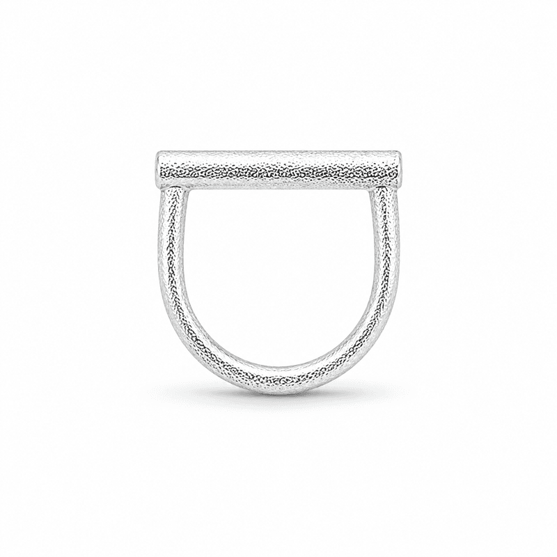 'MIU' ring i rhodinert sølv, str.56