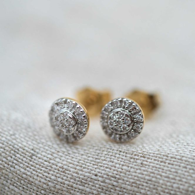 Hovedbilde Ørepynt i 585 gult gull og diamanter- 0,12ct WSI