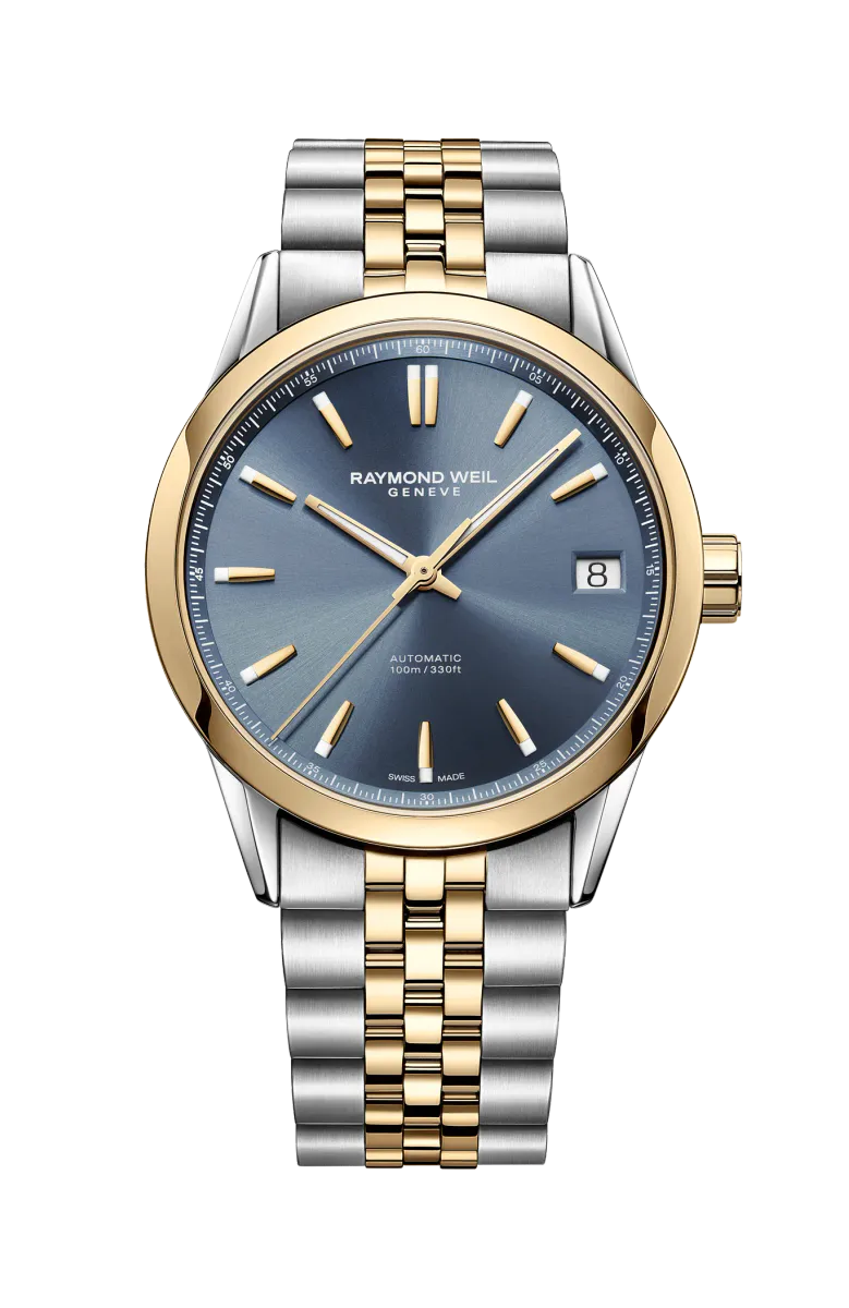 Raymond Weil Freelancer 40 mm, blue dial, Bicolor