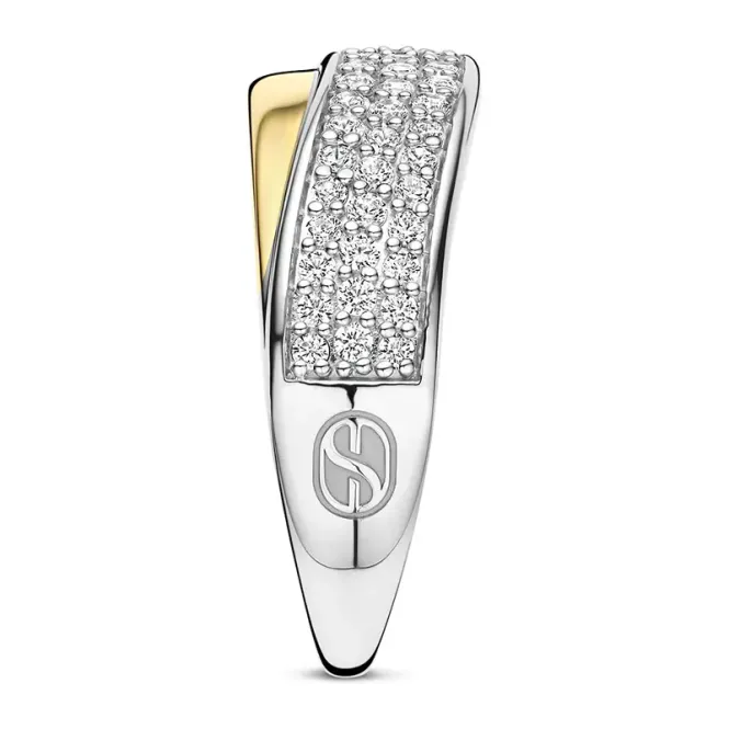 Hovedbilde Ti Sento ring- tofarget med zirkonia- 12454ZY