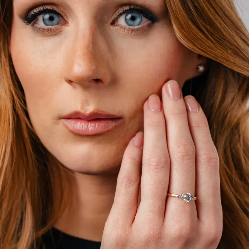Ring PRINCESS 585 gull med LAB grown diamanter 0,95ct VS1