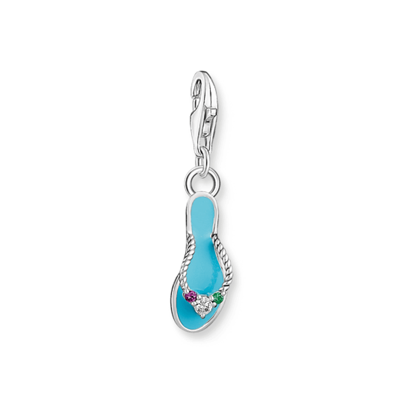 THOMAS SABO charm, turkis sandal- sølv og emalje