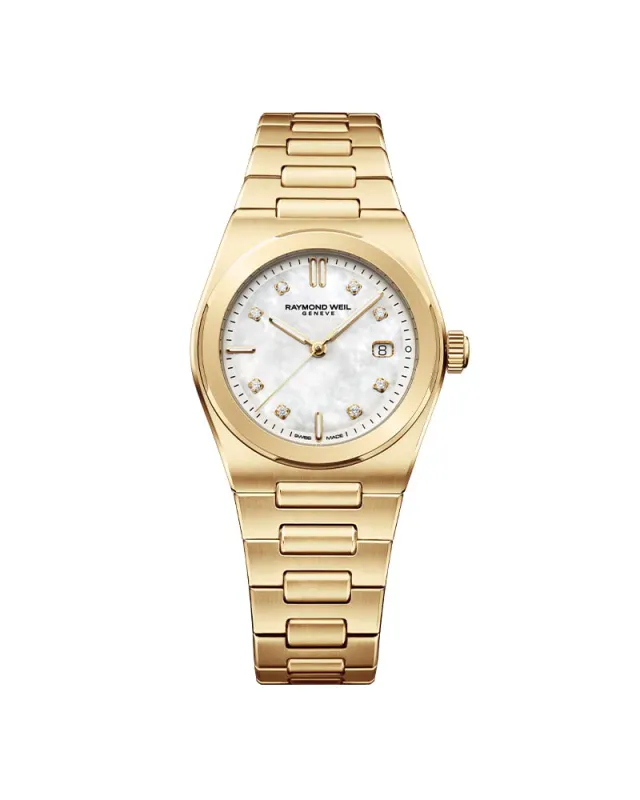 Raymond Weil A.R.T. Ladies Ø30mm med 8 diamanter, gullfarget