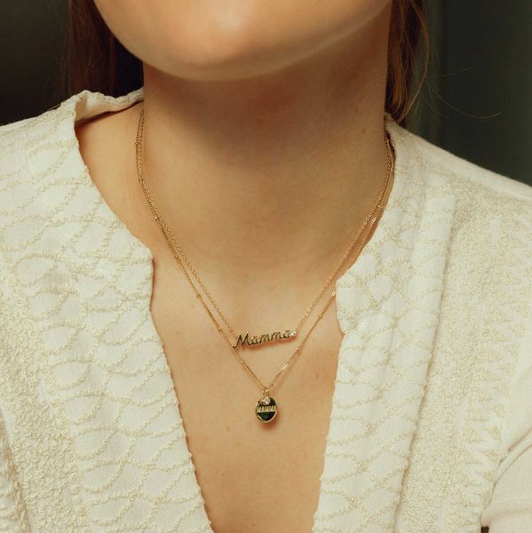 Hovedbilde Smykke i sølv med zirkonia- mamma-  inkl.kjede