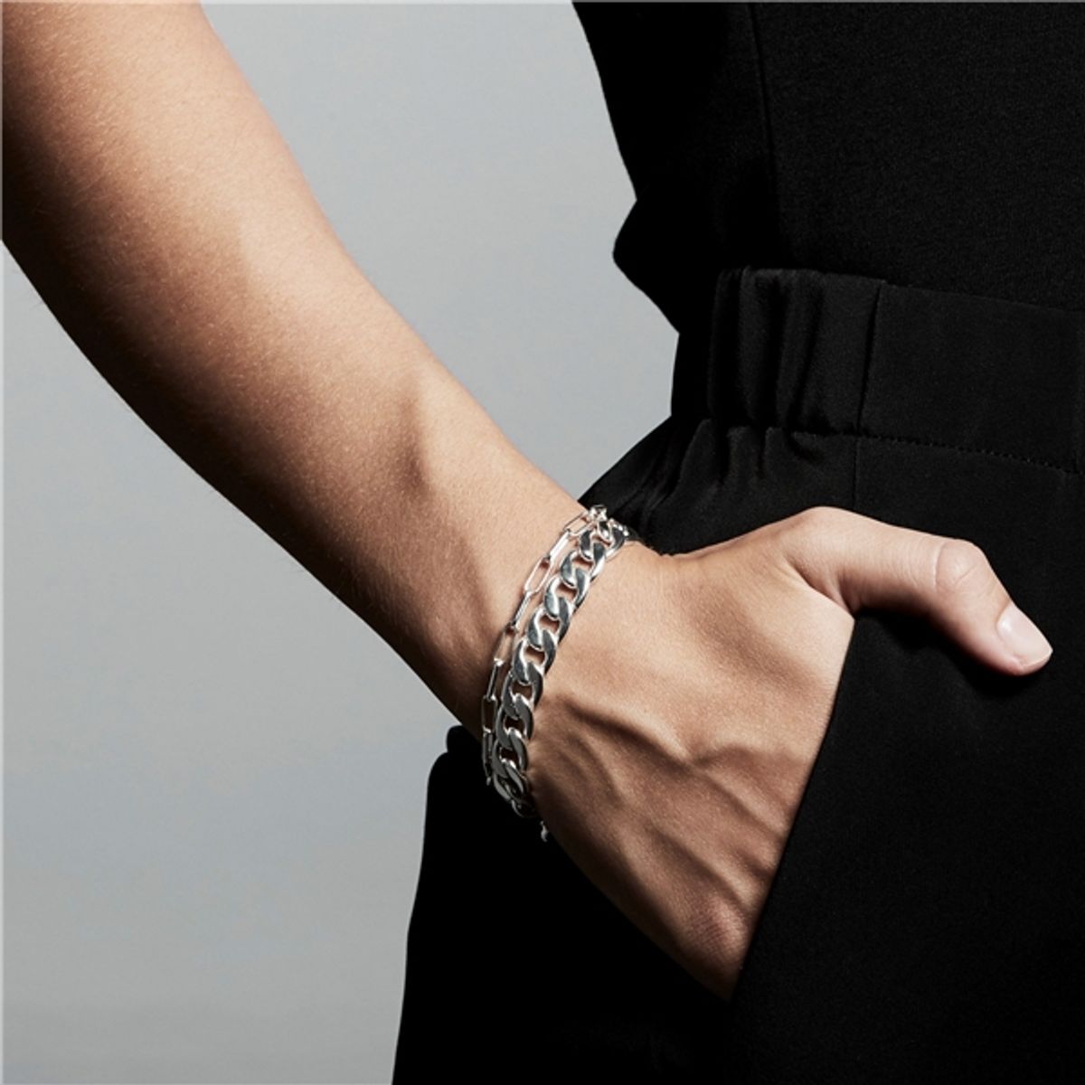 PILGRIM armbånd sølvbelagt- 16+3 cm