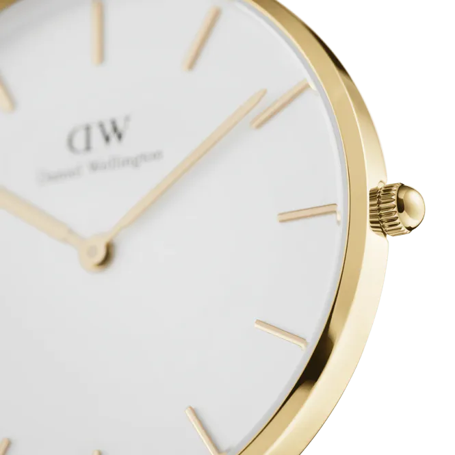 Hovedbilde DW Ø32mm Petite Evergold gull/hvit 3ATM