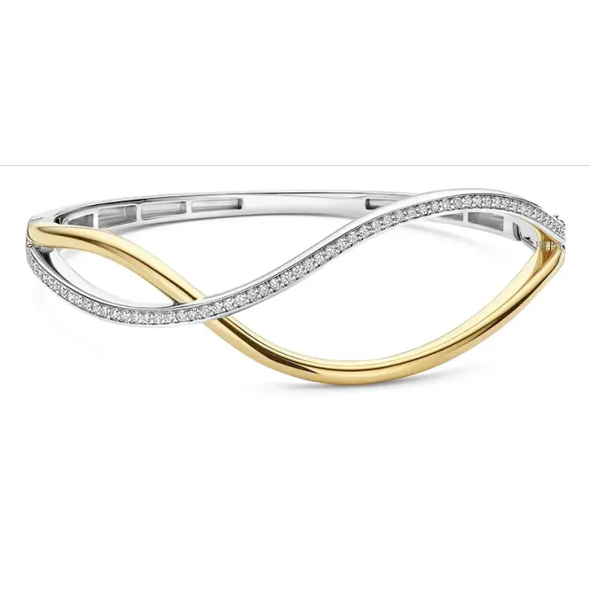 Hovedbilde Ti Sento armring i forgylt sølv med lås L-19cm