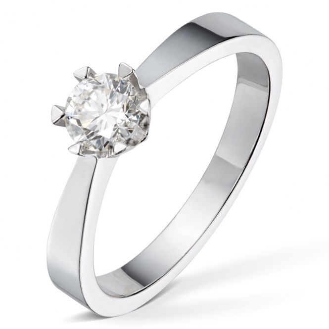 Hovedbilde Diamantring (GIA) 0,50ct i 585 hvitt gull, str 54