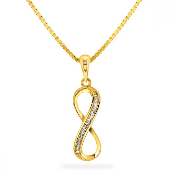 Hovedbilde Smykke i forgylt sølv med cz 'Evighet' inkl.kjede