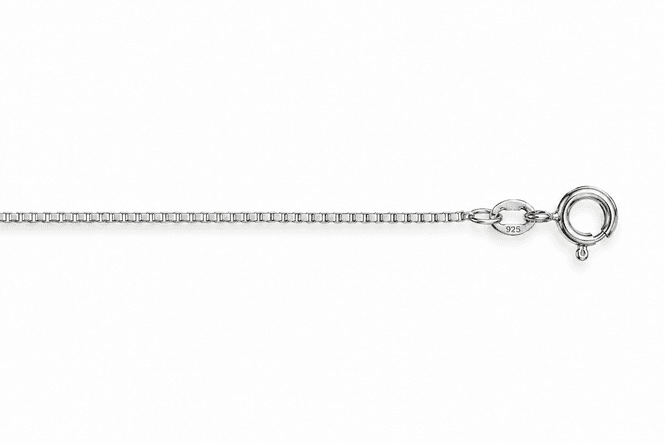Hovedbilde Veneziansk kjede, 50cm, 1mm, i rhodinert sølv