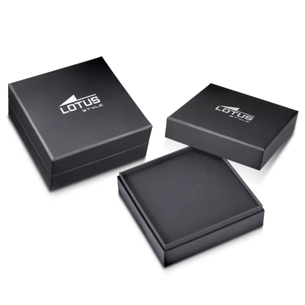 Hovedbilde Lotus Style, armbånd i skinn og stål, sort ...