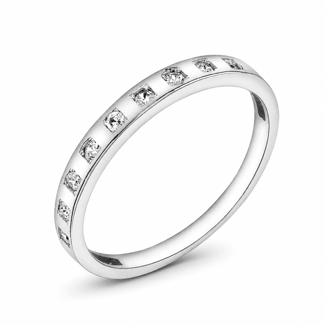 Hovedbilde Ring i 585 hvitt gull og cz 57076